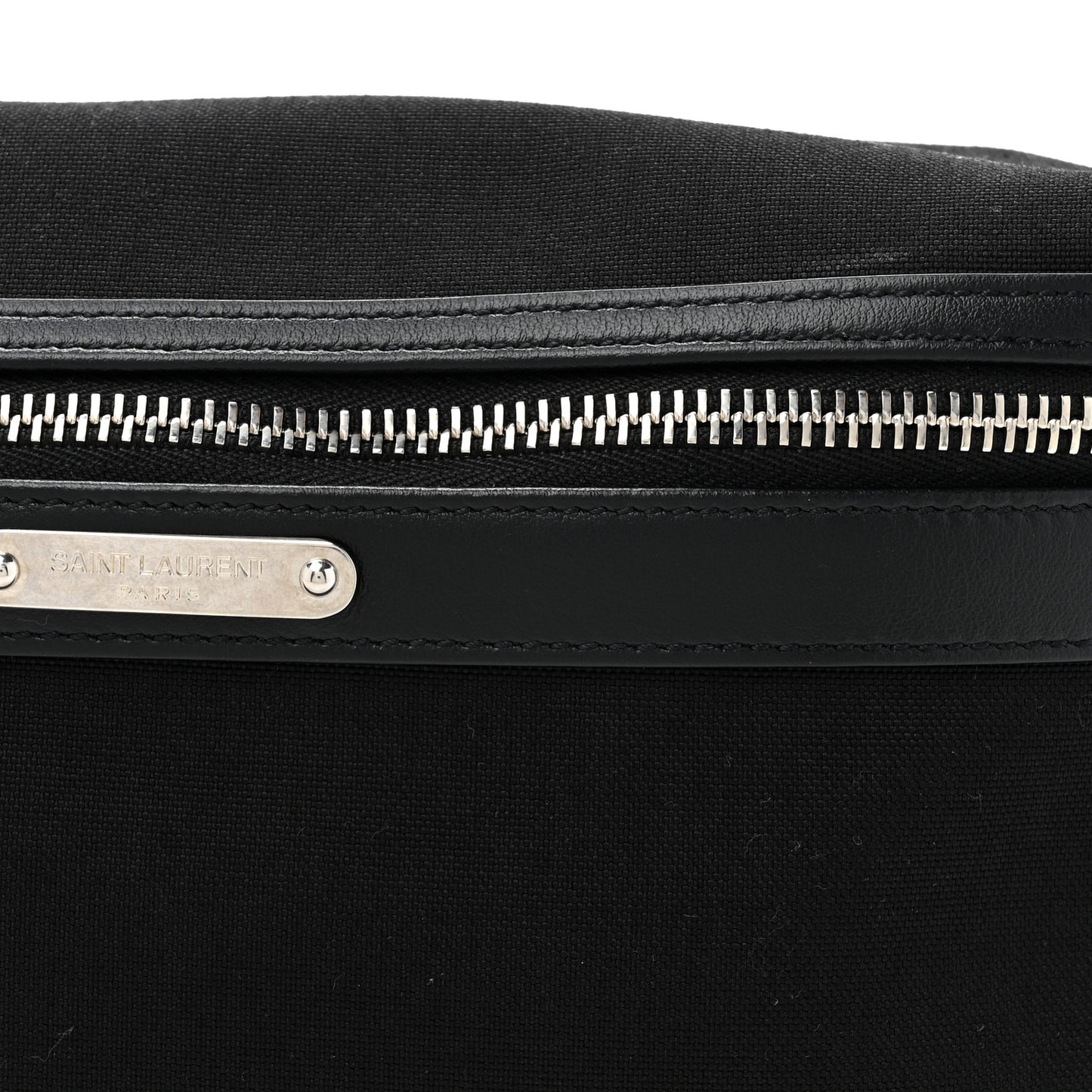 Canvas Calfskin City Belt Bag Black