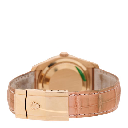 Rolex 18K Everose Gold Alligator Diamond 36mm Oyster Perpetual Datejust Watch Pink 116135 3 of 5