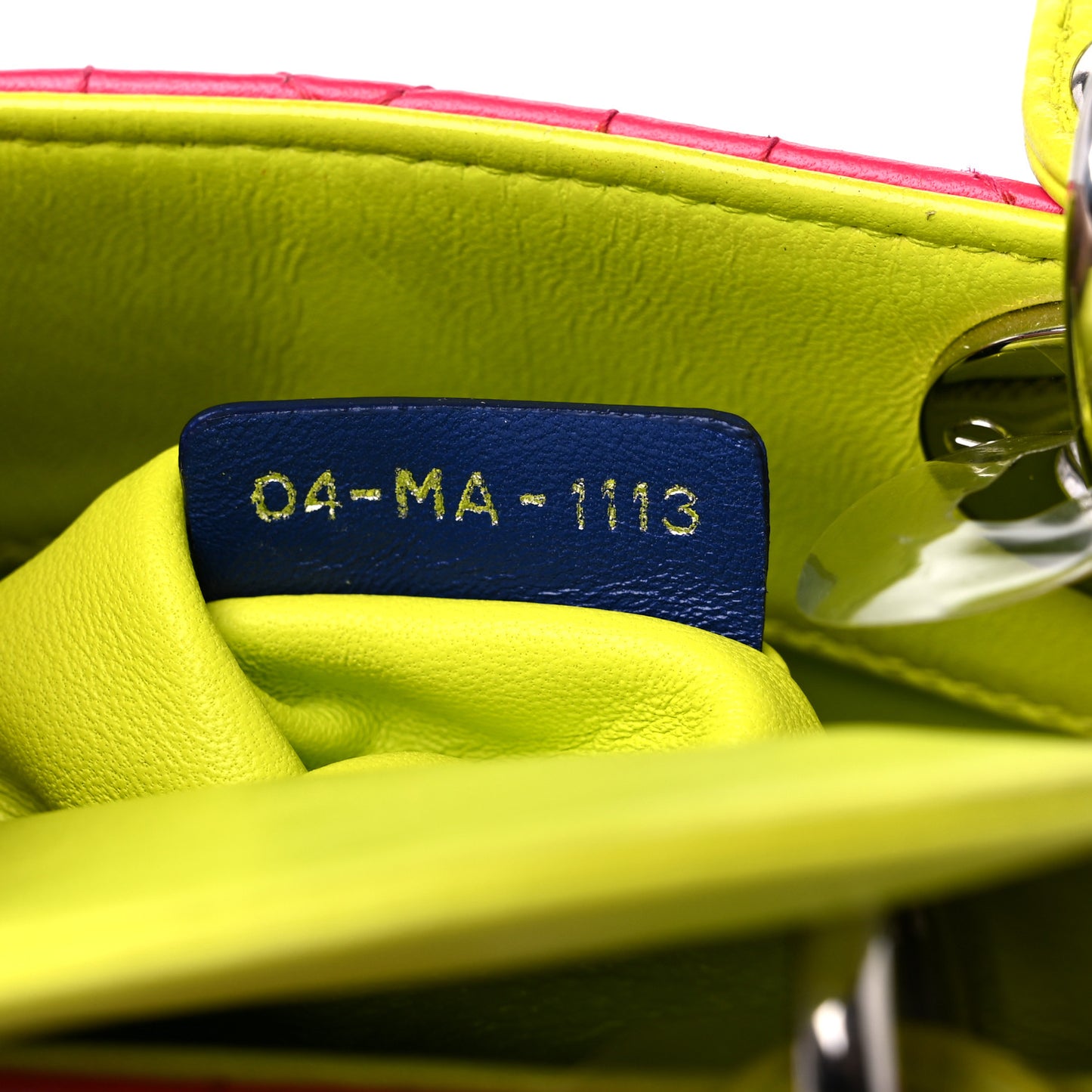 Lambskin Cannage Mini Tri-Color Lady Dior Pink Blue Yellow