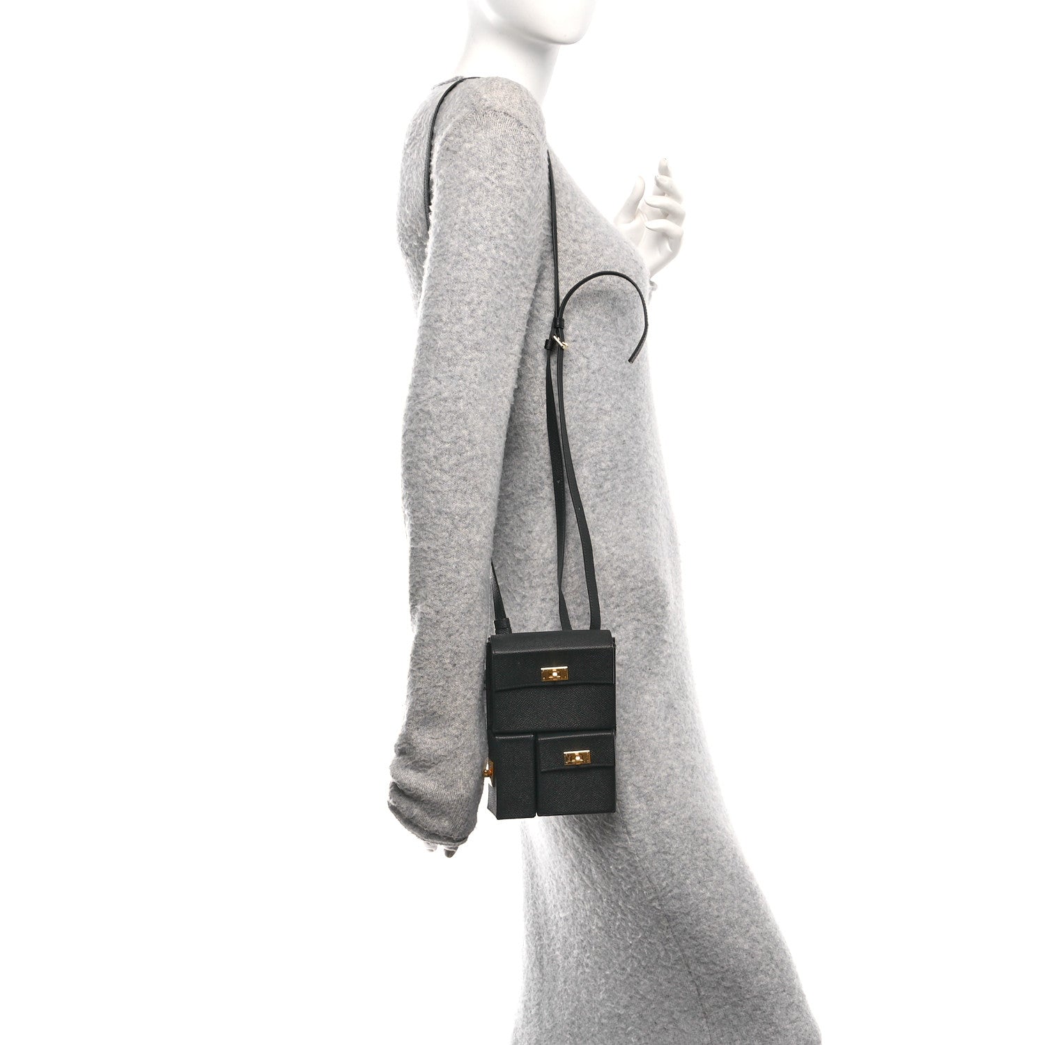 Hermes Epsom Kelly Multi Pocket Pochette To Go Black 2 of 11