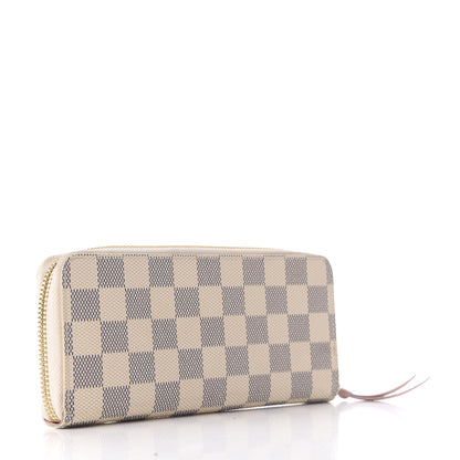 Louis Vuitton Damier Azur Clemence Wallet Rose Ballerine 3 of 16