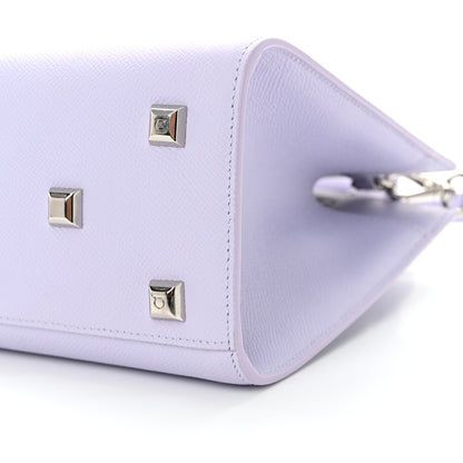 Salvatore Ferragamo Hammered Calfskin Small The Studio Box Bag Lavender 10 of 10