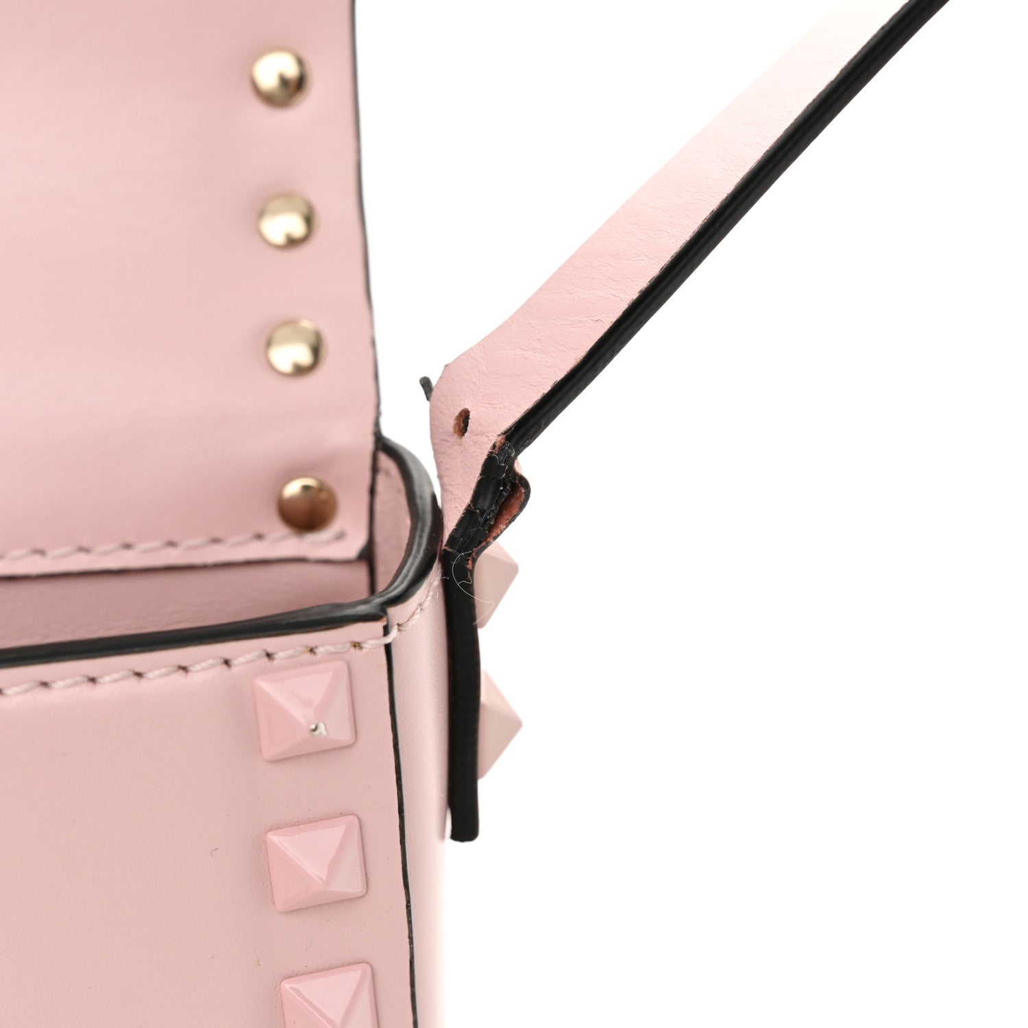 Valentino Garavani Smooth Calfskin Monochrome Rockstud Flip Lock Shoulder Bag Poudre 11 of 12