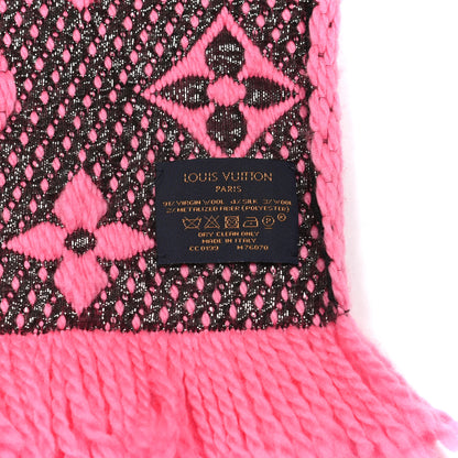 Louis Vuitton Wool Silk Logomania Shine Scarf Rose Pop 3 of 3