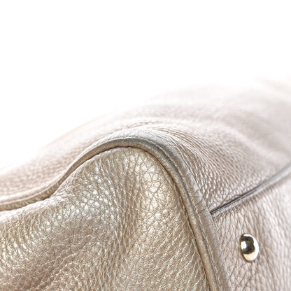 Gucci Metallic Pebbled Calfskin Large Soho Shoulder Bag Golden Beige 22 of 22