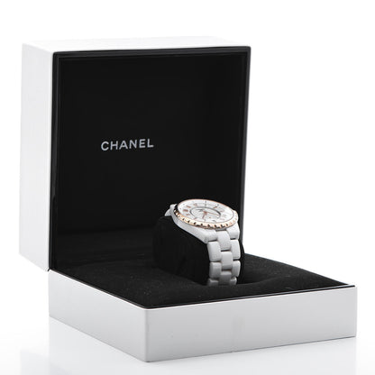 Chanel Stainless Steel 18K Beige Gold Ceramic 36.5mm J12 Automatic Watch White 8 of 8