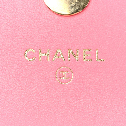 Chanel Lambskin Quilted CC Hook Card Holder Pink 6 of 9
