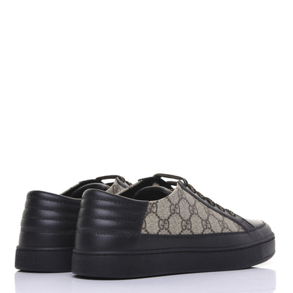Gucci GG Supreme Monogram Mens Low Top Sneakers 8 Black Beige Ebony 4 of 10