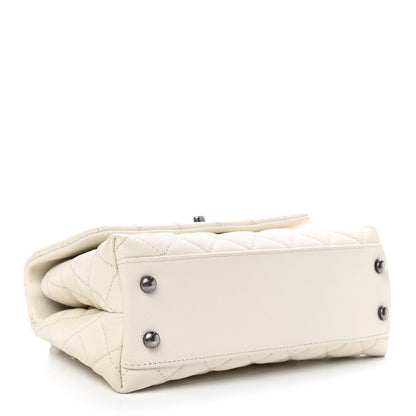 Chanel Caviar Lizard Quilted Mini Coco Handle Flap White 4 of 9