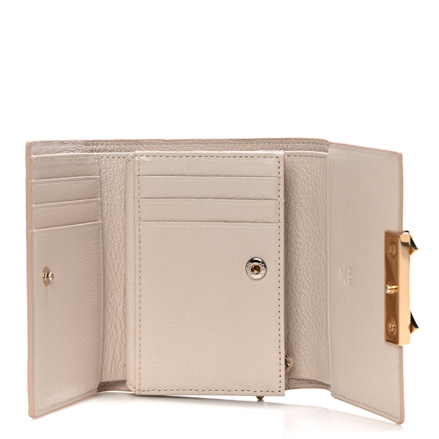 Goatskin Milano Tri-Fold Wallet Beige