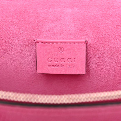Gucci GG Supreme Monogram Suede Pierced Heart Embroidered Medium Dionysus Shoulder Bag Beige Ebony Pink Tropical Flower 6 of 16