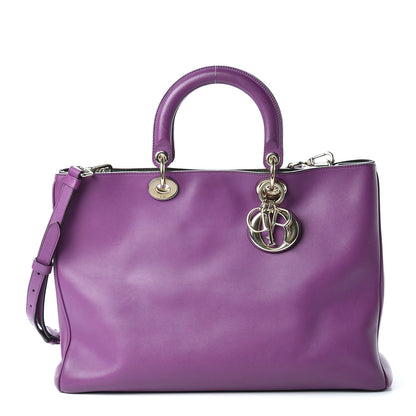 Christian Dior Smooth Calfskin Large Diorissimo Tote Purple 3 of 12