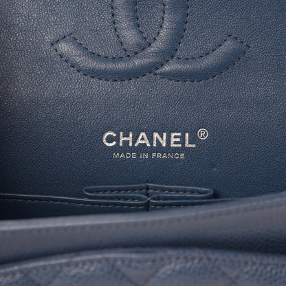 Chanel Caviar Quilted Medium Double Flap Dark Blue 10 of 12