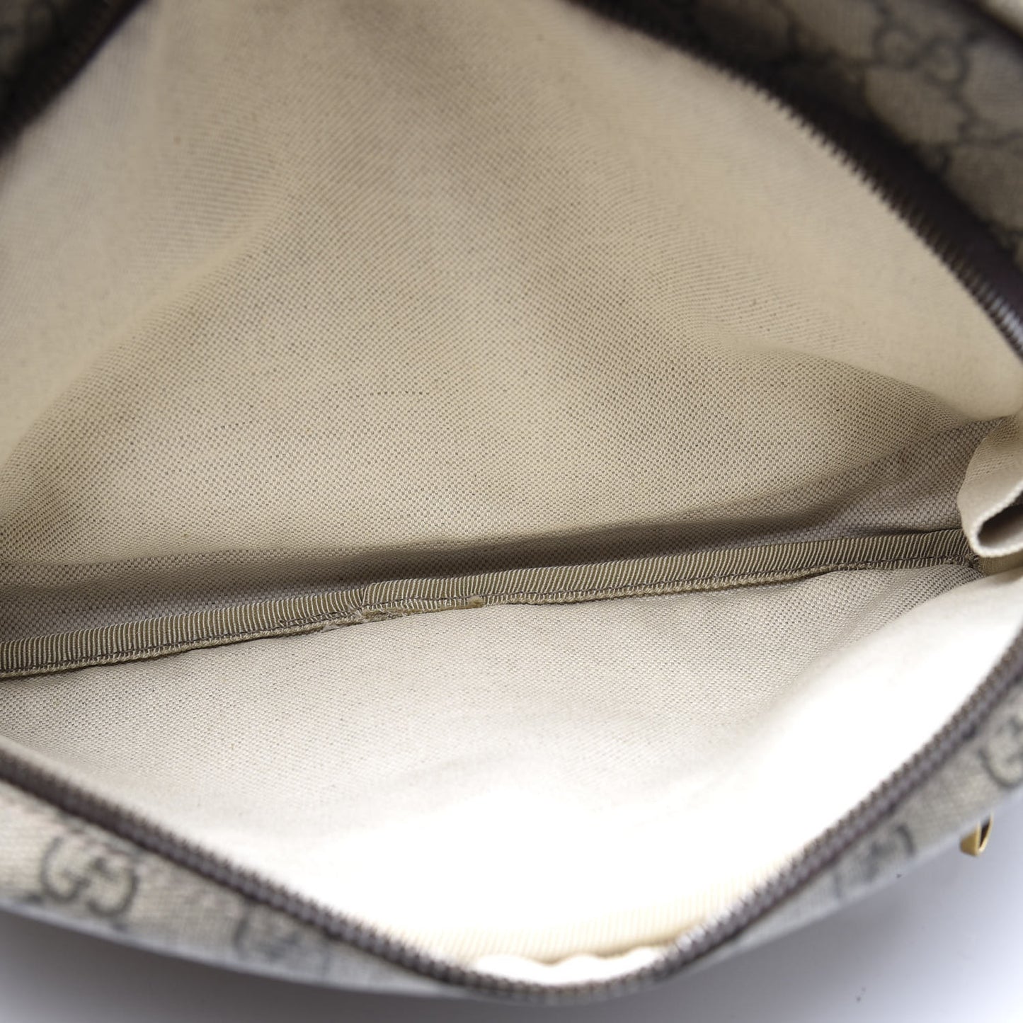 Soft GG Supreme Monogram Textured Dollar Calfskin Web Ophidia Pouch Pocket Belt Bag Beige Ebony New Acero Black