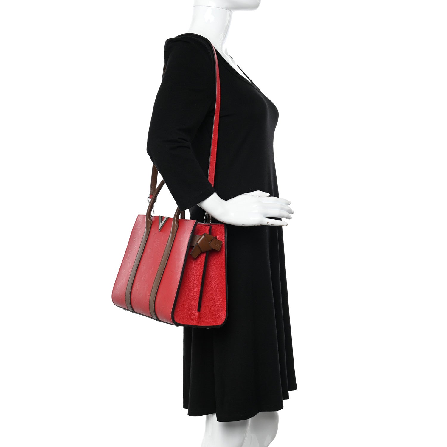 Louis Vuitton Monogram Cuir Plume Very Tote MM Rubis Noisette 2 of 11