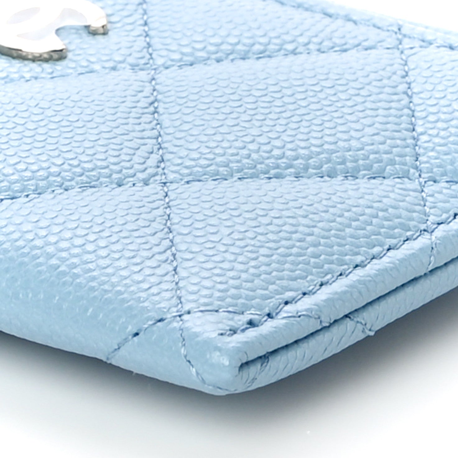 Chanel Caviar Quilted Card Holder Light Blue 11 of 12