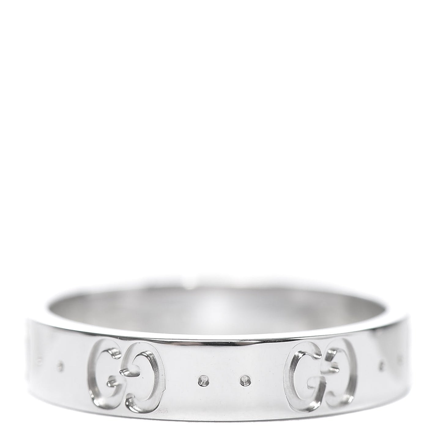 18K White Gold 4mm Icon Thin Band Ring 51 5.75