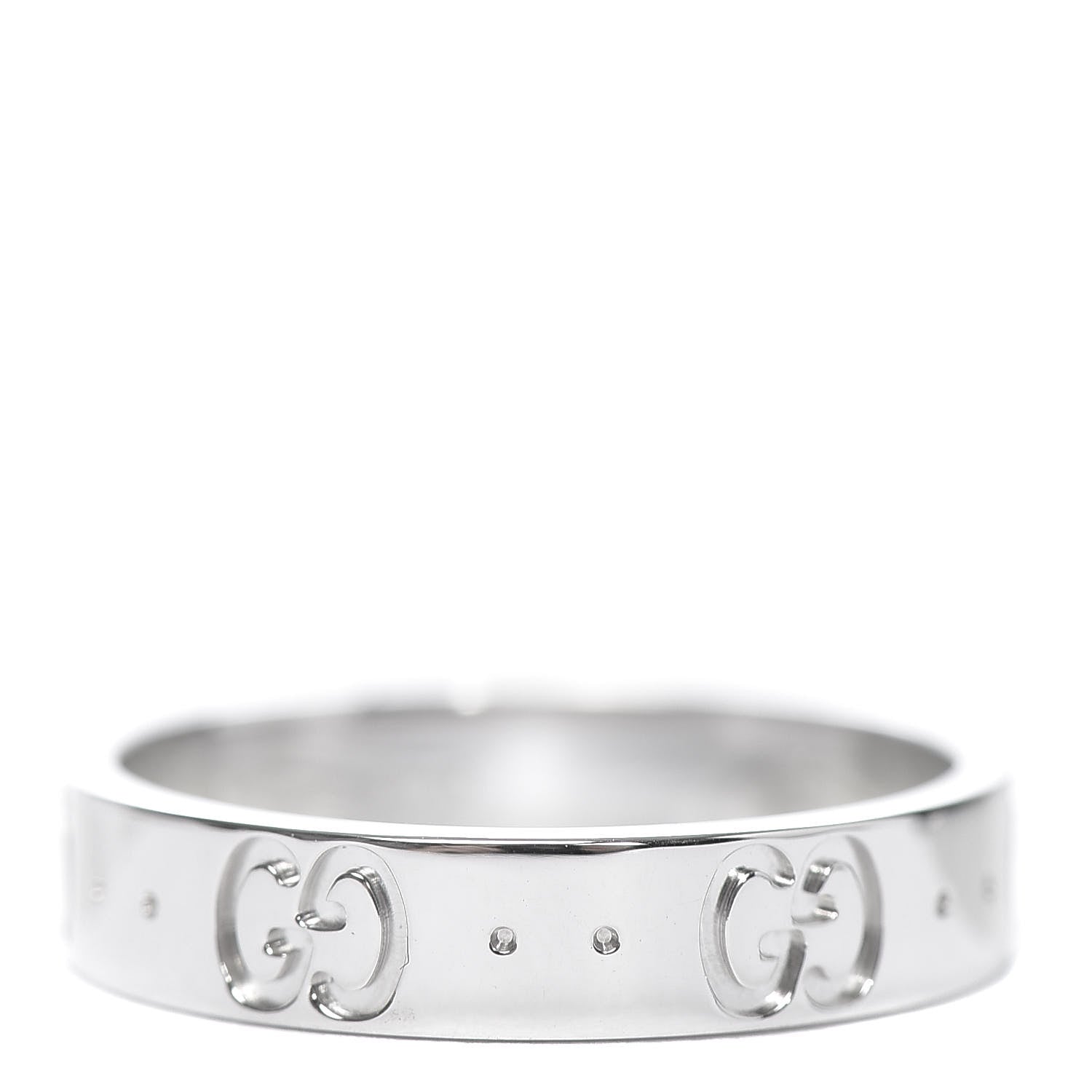 Gucci 18K White Gold 4mm Icon Thin Band Ring 51 5.75 3 of 7