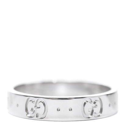 Gucci 18K White Gold 4mm Icon Thin Band Ring 51 5.75 3 of 7