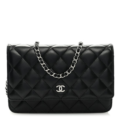 Chanel Lambskin Quilted Wallet On Chain WOC Black 1 of 9