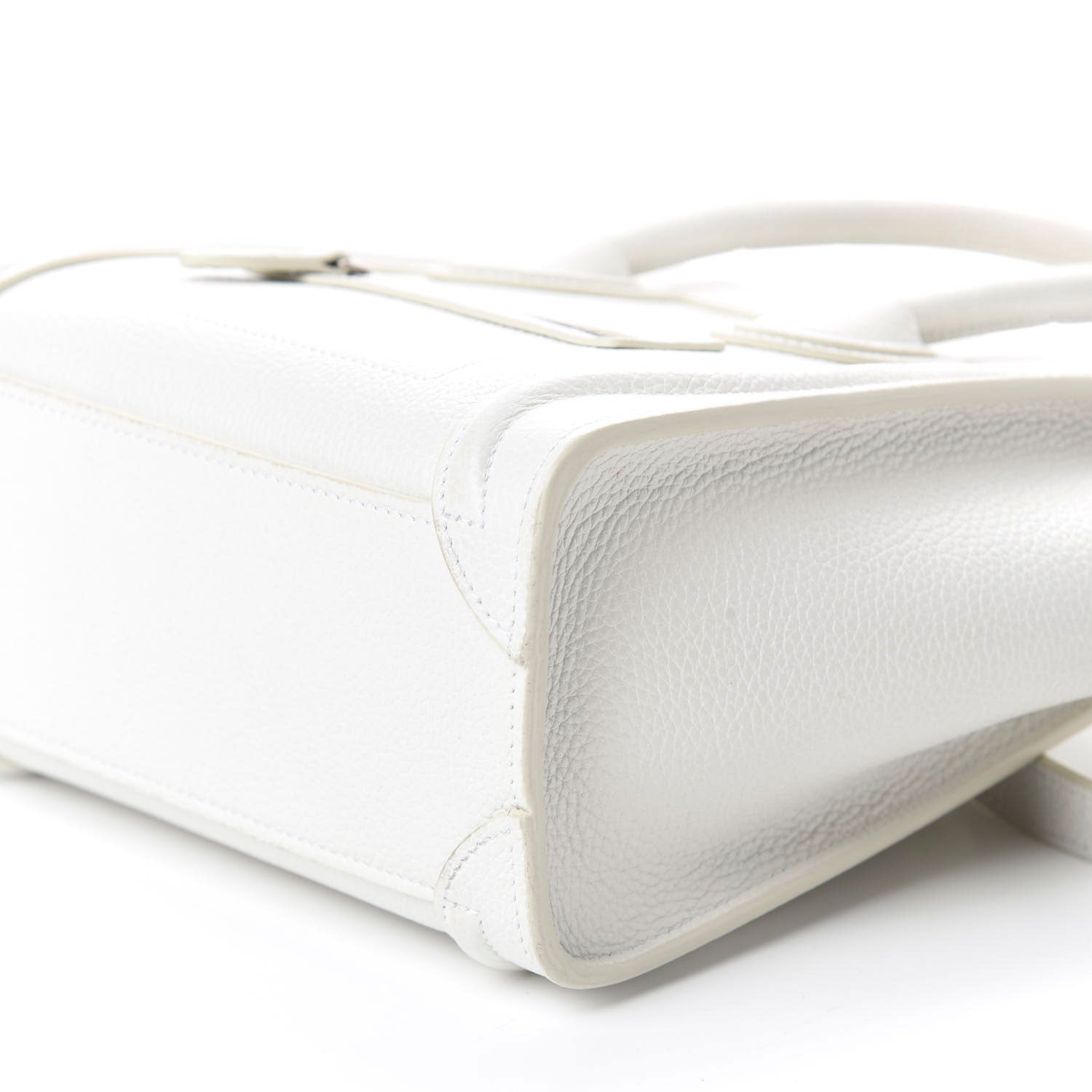 Celine Drummed Calfskin Nano Luggage White 7 of 15