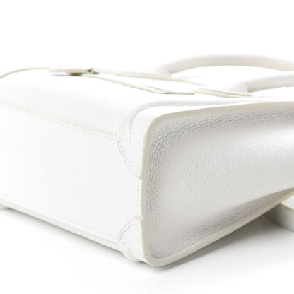 Celine Drummed Calfskin Nano Luggage White 7 of 15