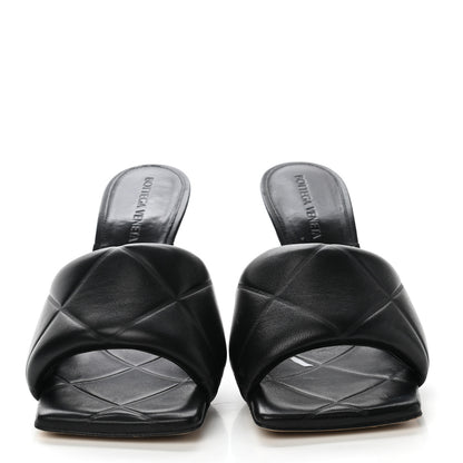Bottega Veneta Nappa Quilted Rubber Lido Mule Sandals 36.5 Black 2 of 8