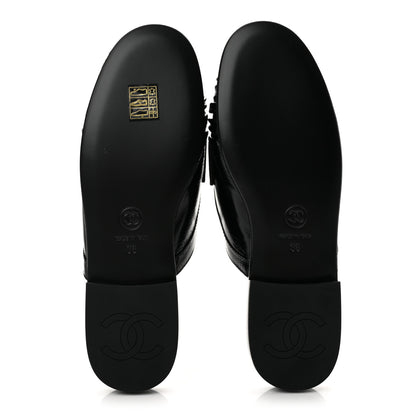 Chanel Shiny Crumpled Lambskin CC Mules 36 Black 6 of 11