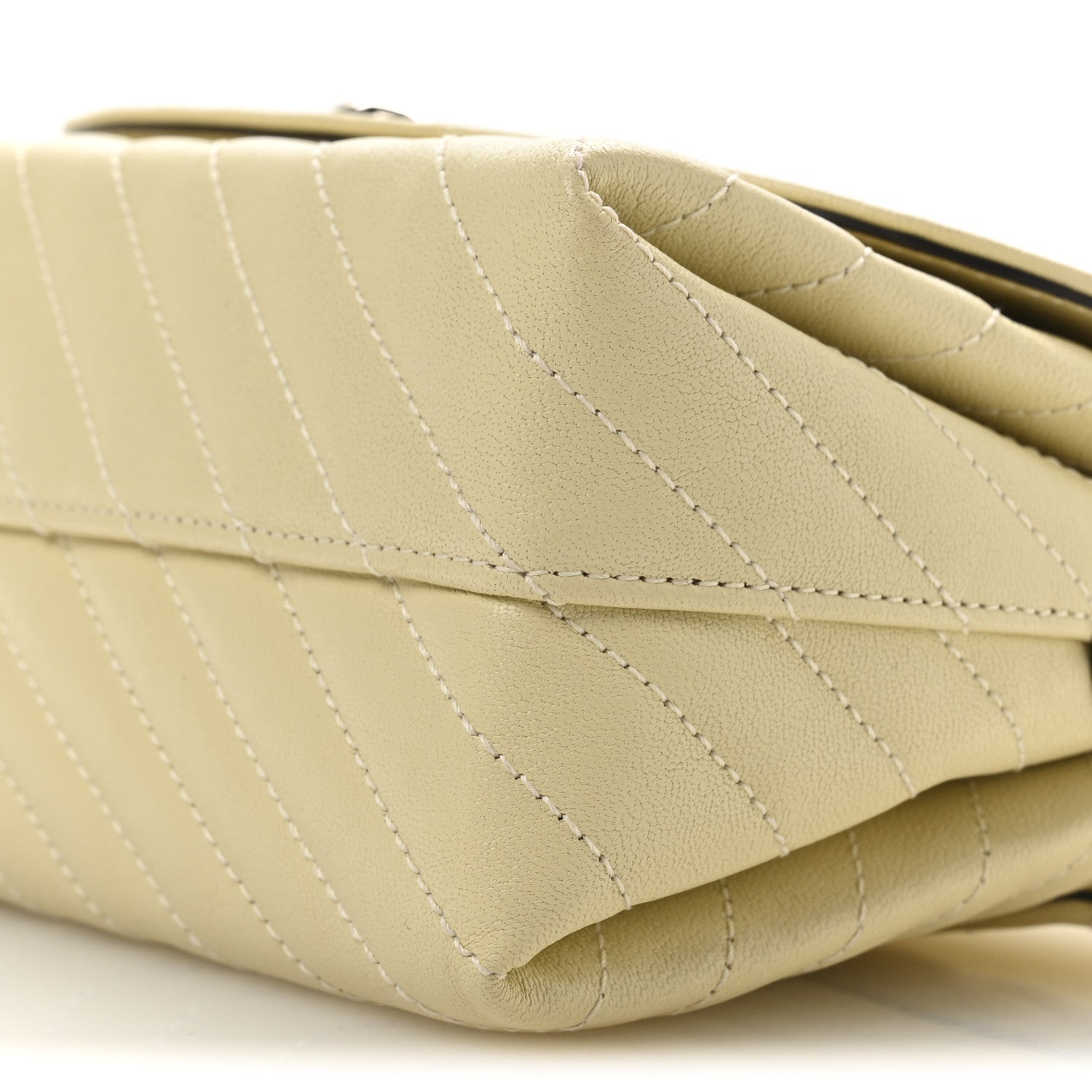 Jimmy Choo Calfskin Quilted Pearl Biker Curve Top Handle Bag Buttermilk 9 of 9