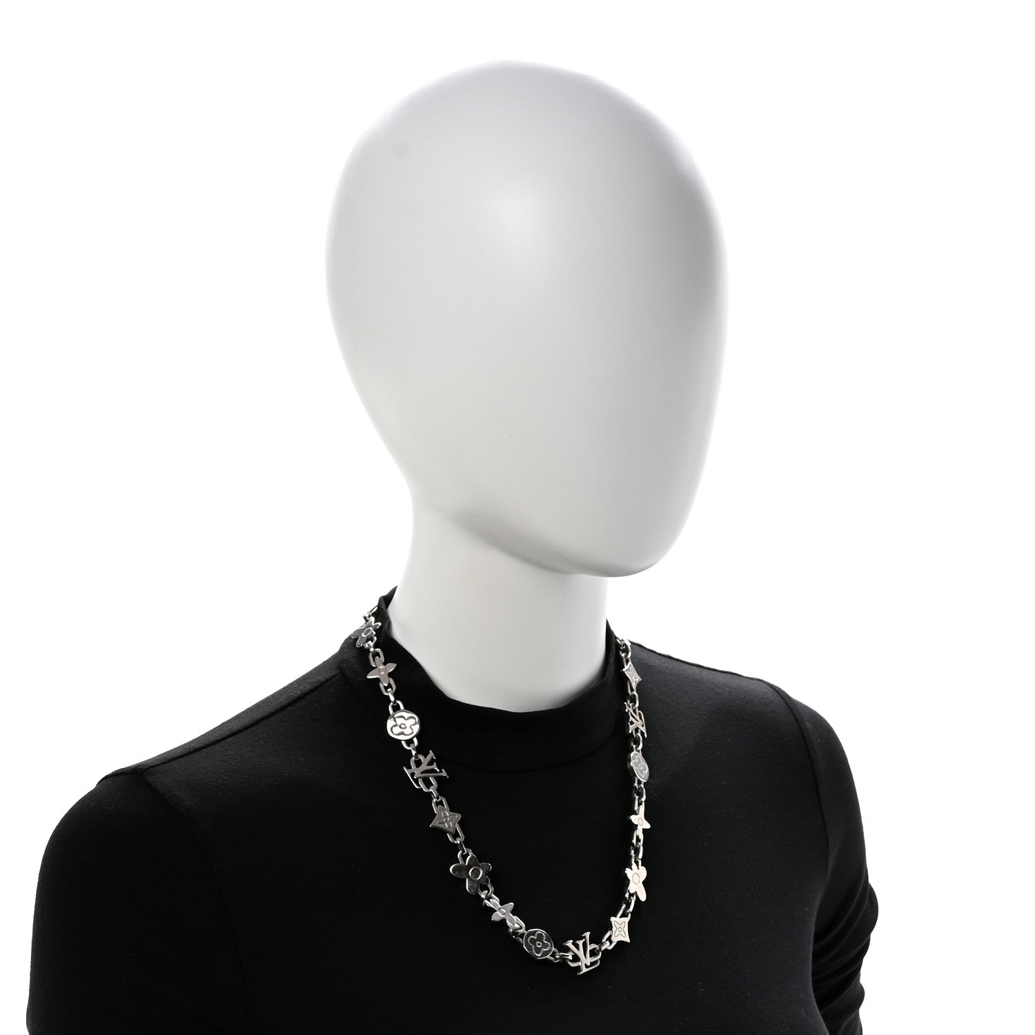 Louis Vuitton Metal Craggy Necklace Silver 2 of 7