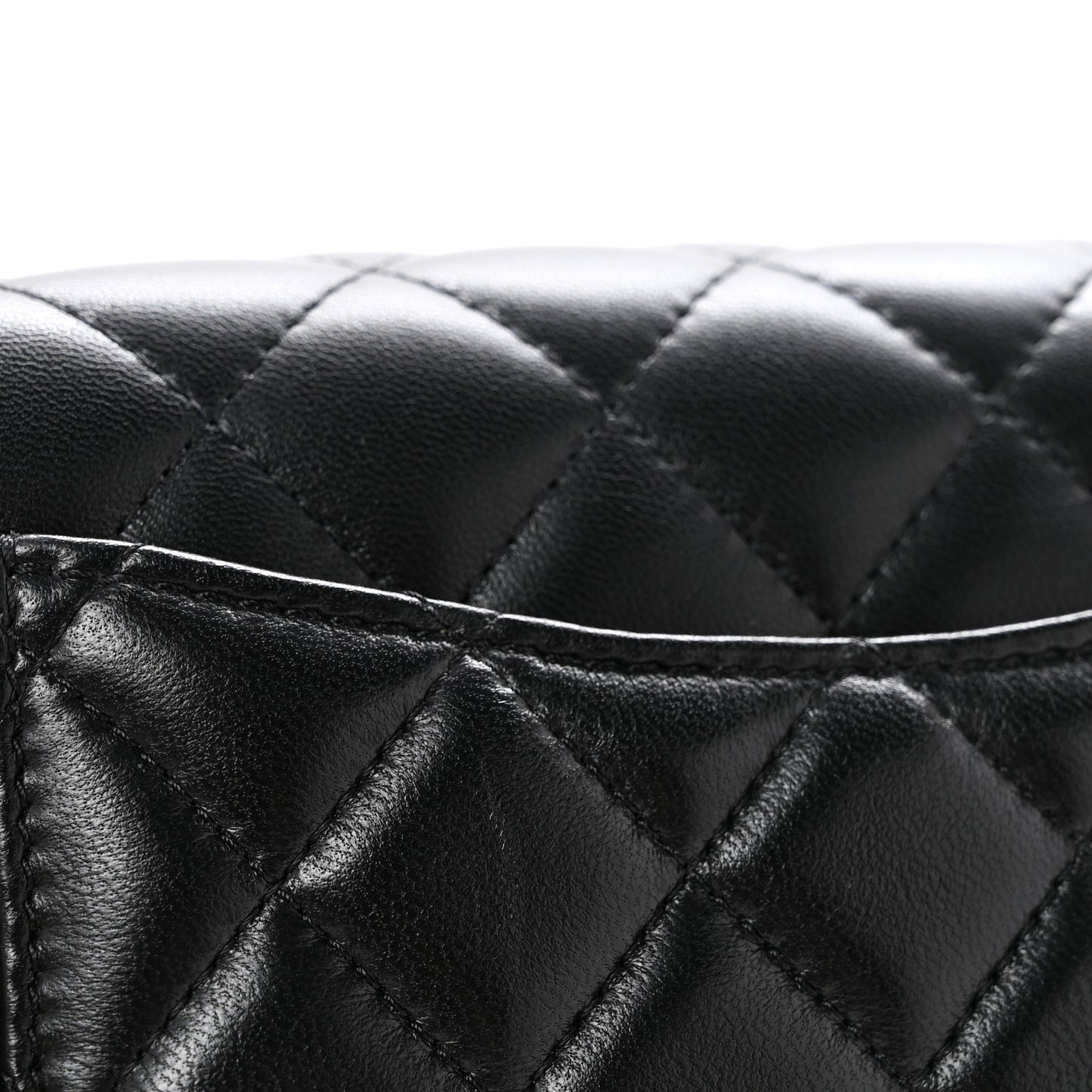 Lambskin Quilted Mini Rectangular Flap Black