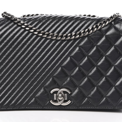 Chanel Glazed Calfskin Quilted Medium Coco Boy Flap Black 7 of 18