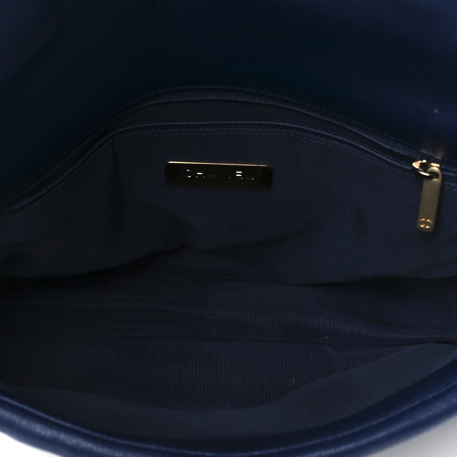 Chanel Goatskin Quilted Large Chanel 19 Flap Navy Blue 5 of 10
