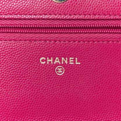 Chanel Caviar Quilted Wallet On Chain WOC Dark Pink 6 of 12