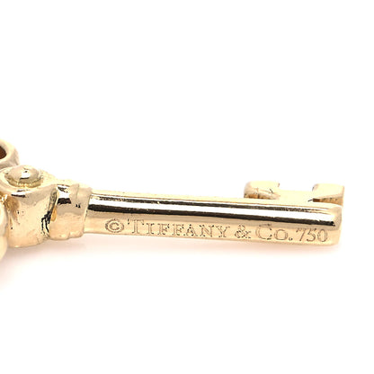 Tiffany 18K Yellow Gold Diamond Mini Key Charm 4 of 4