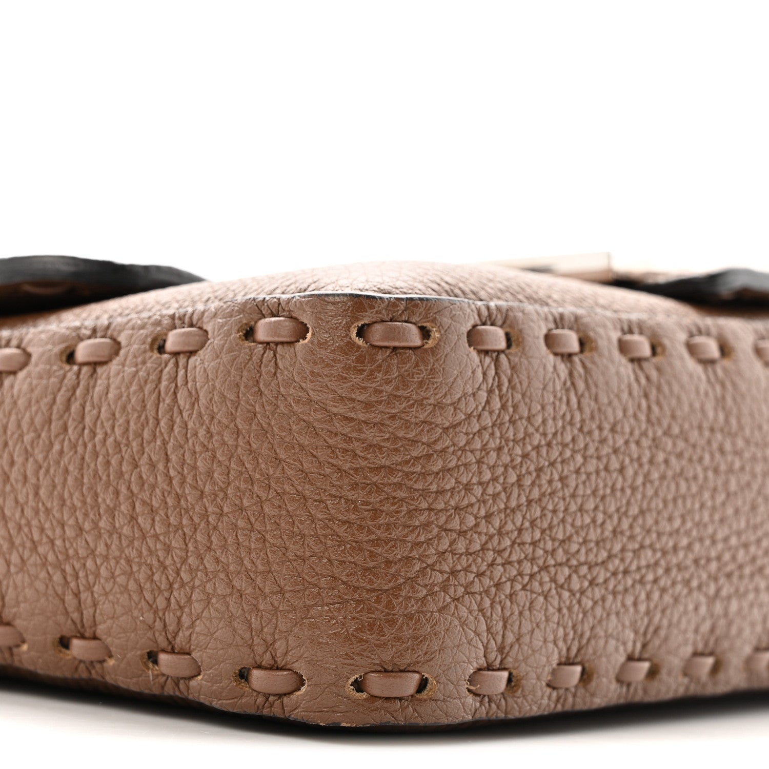 Fendi Cuoio Roma Sellerissima Nappa Sintetica Tape Stitch Mini Baguette Fettuccia 10 of 14