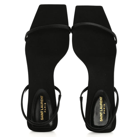 Satin Slingback Jaspe 55 Sandals  40 Black