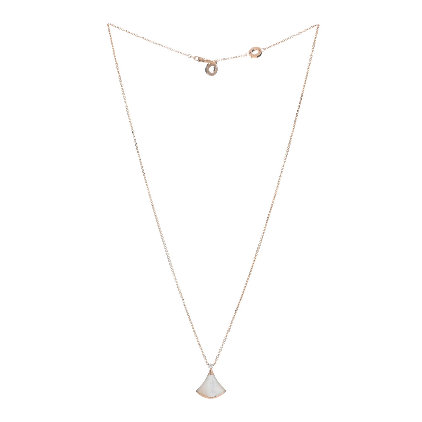 18K Rose Gold Diamond Mother of Pearl Small Divas' Dream Pendant Necklace