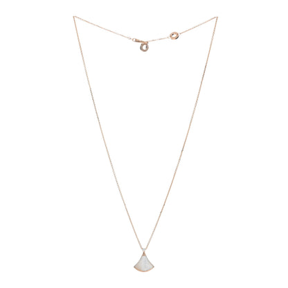 Bulgari 18K Rose Gold Diamond Mother of Pearl Small Divas' Dream Pendant Necklace 2 of 5