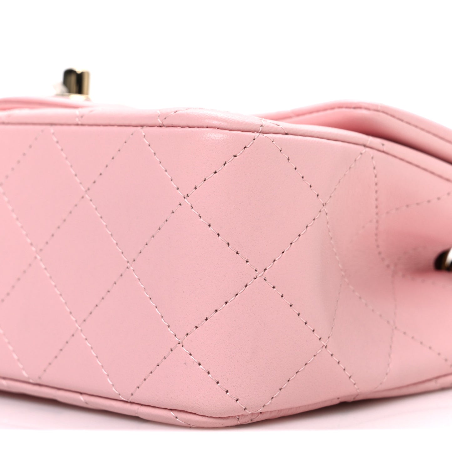 Lambskin Quilted Mini Rectangular Flap Pink