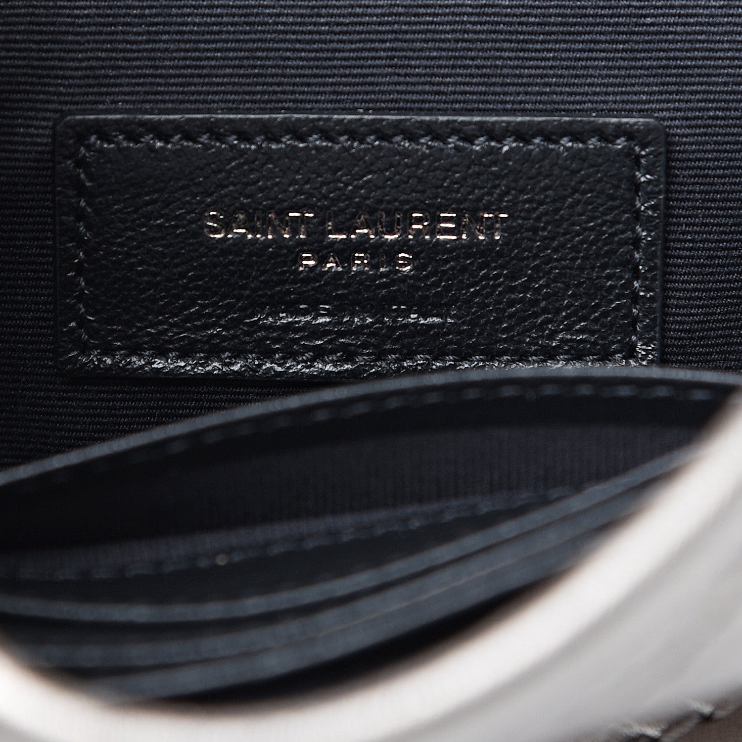 Saint Laurent Metallic Calfskin Matelasse Monogram Niki Chain Wallet Platinum 5 of 8