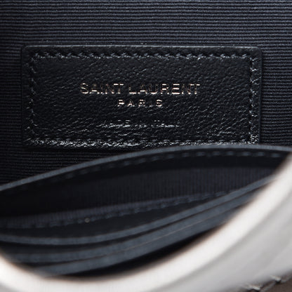 Saint Laurent Metallic Calfskin Matelasse Monogram Niki Chain Wallet Platinum 5 of 8