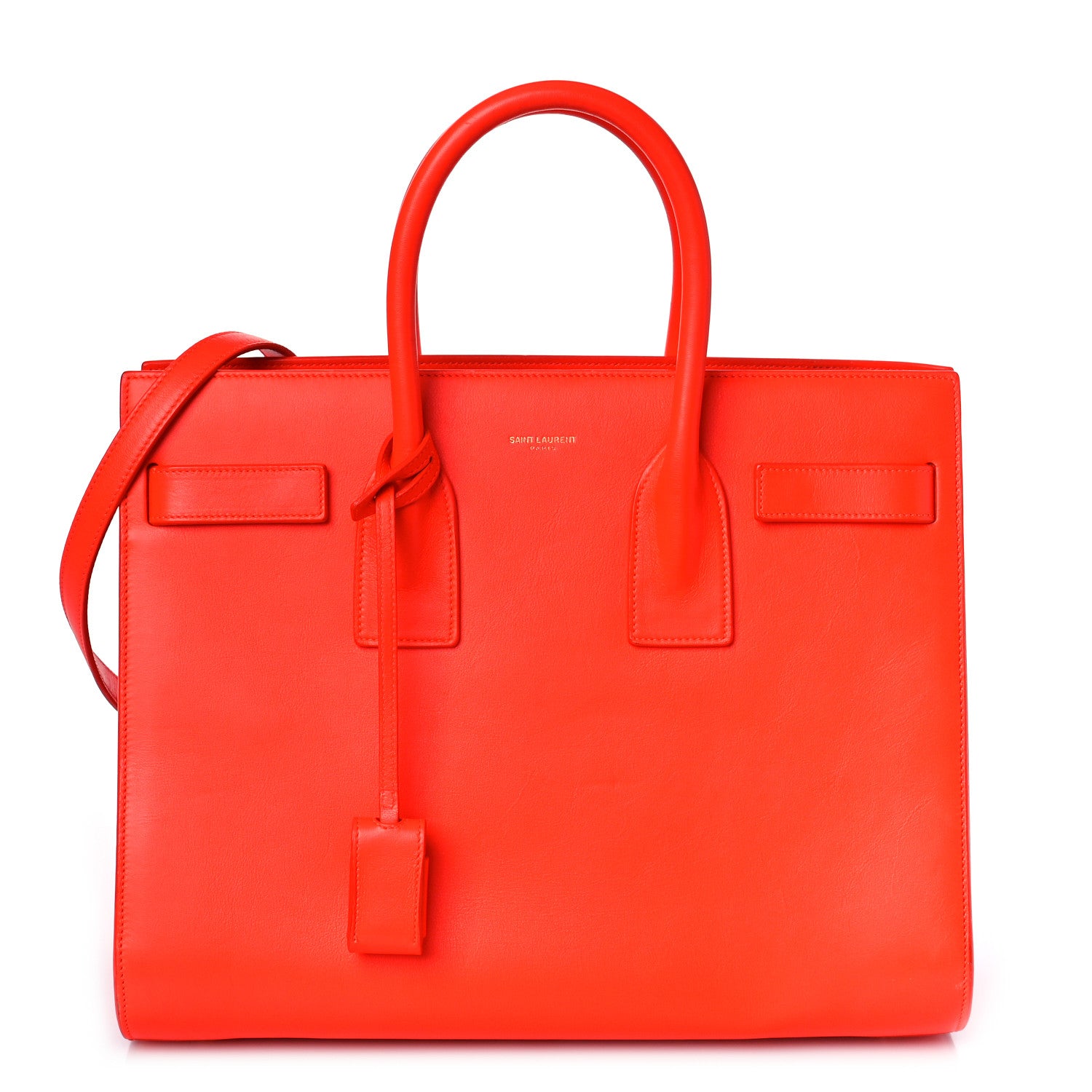 Saint Laurent Calfskin Small Sac De Jour Neon Orange 1 of 10