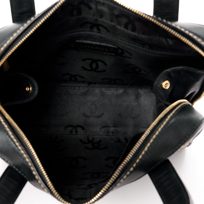 Chanel Calfskin Contrast Stitch Surpique Bowler Black 5 of 12