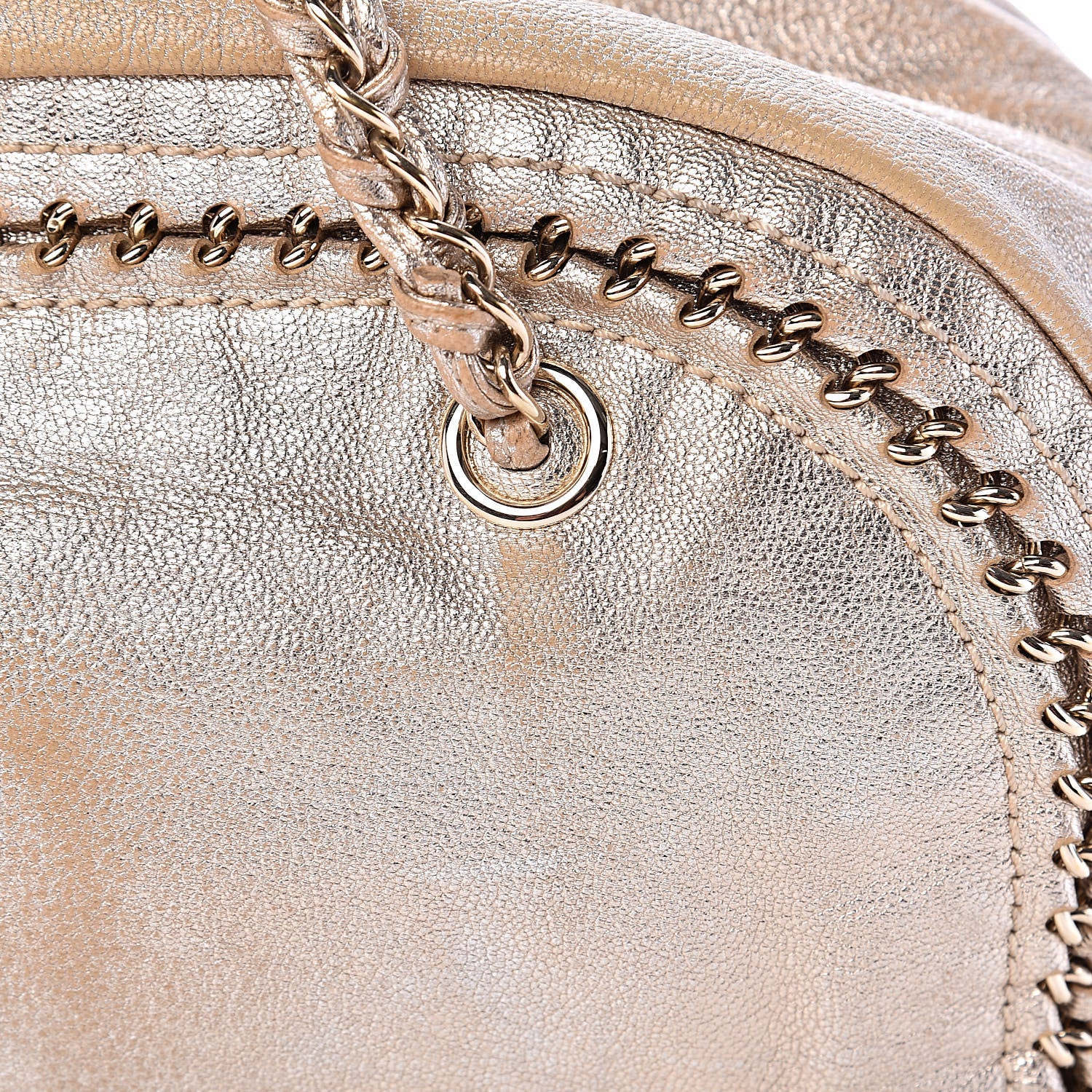 Chanel Metallic Goatskin Medium Luxe Ligne Bowler Gold 10 of 15