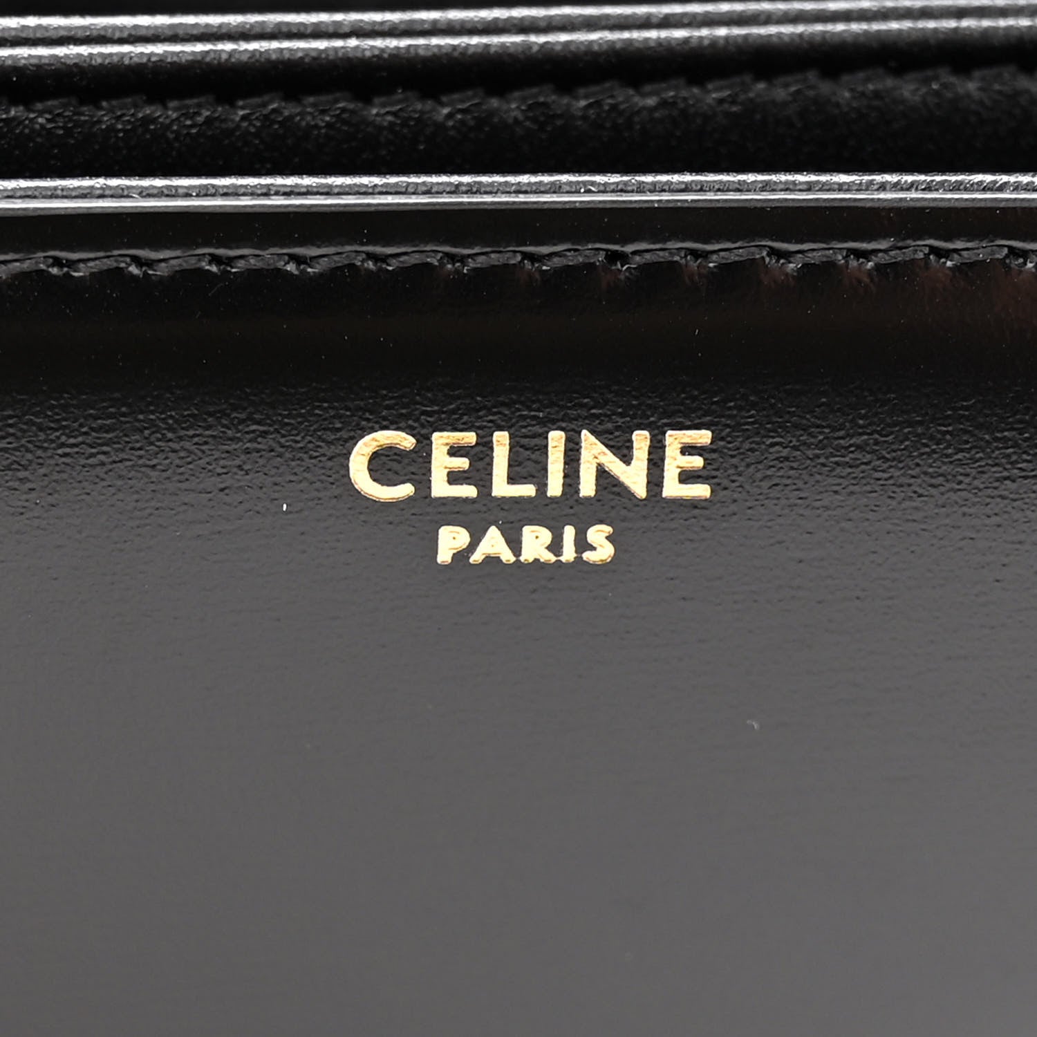 Celine Shiny Calfskin Medium Triomphe Black 6 of 10