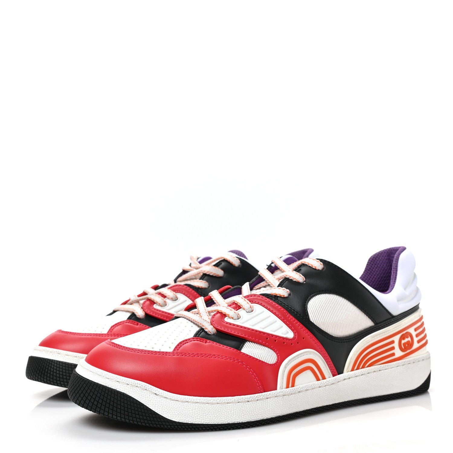 Gucci Demetra Mens Basket Low Top Sneakers 9.5 Deep Coral Great White Black 3 of 8