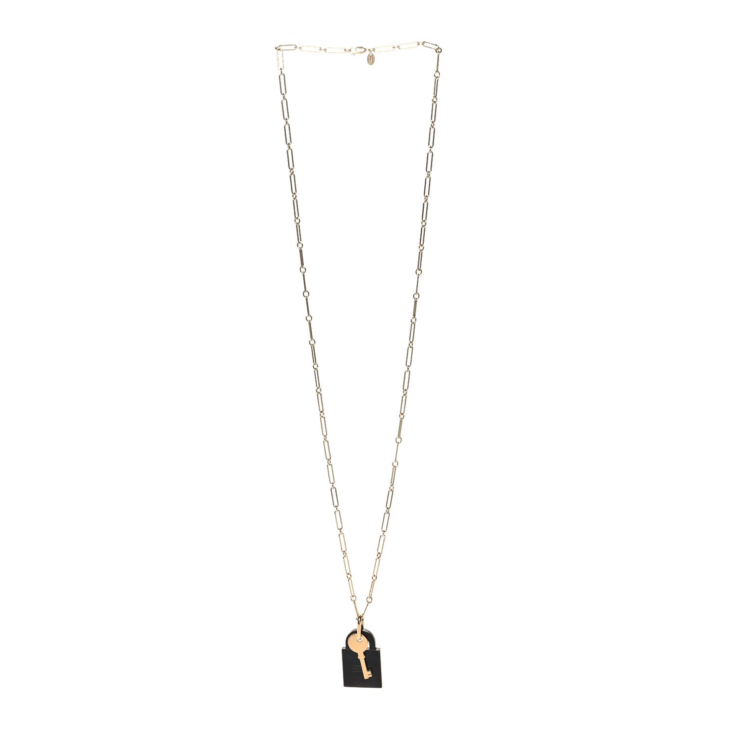 Permabrass Buffalo Horn Amulette Padlock Large Pendant Necklace