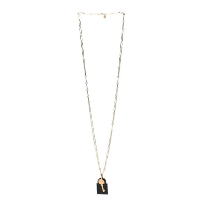 Hermes Permabrass Buffalo Horn Amulette Padlock Large Pendant Necklace 3 of 5
