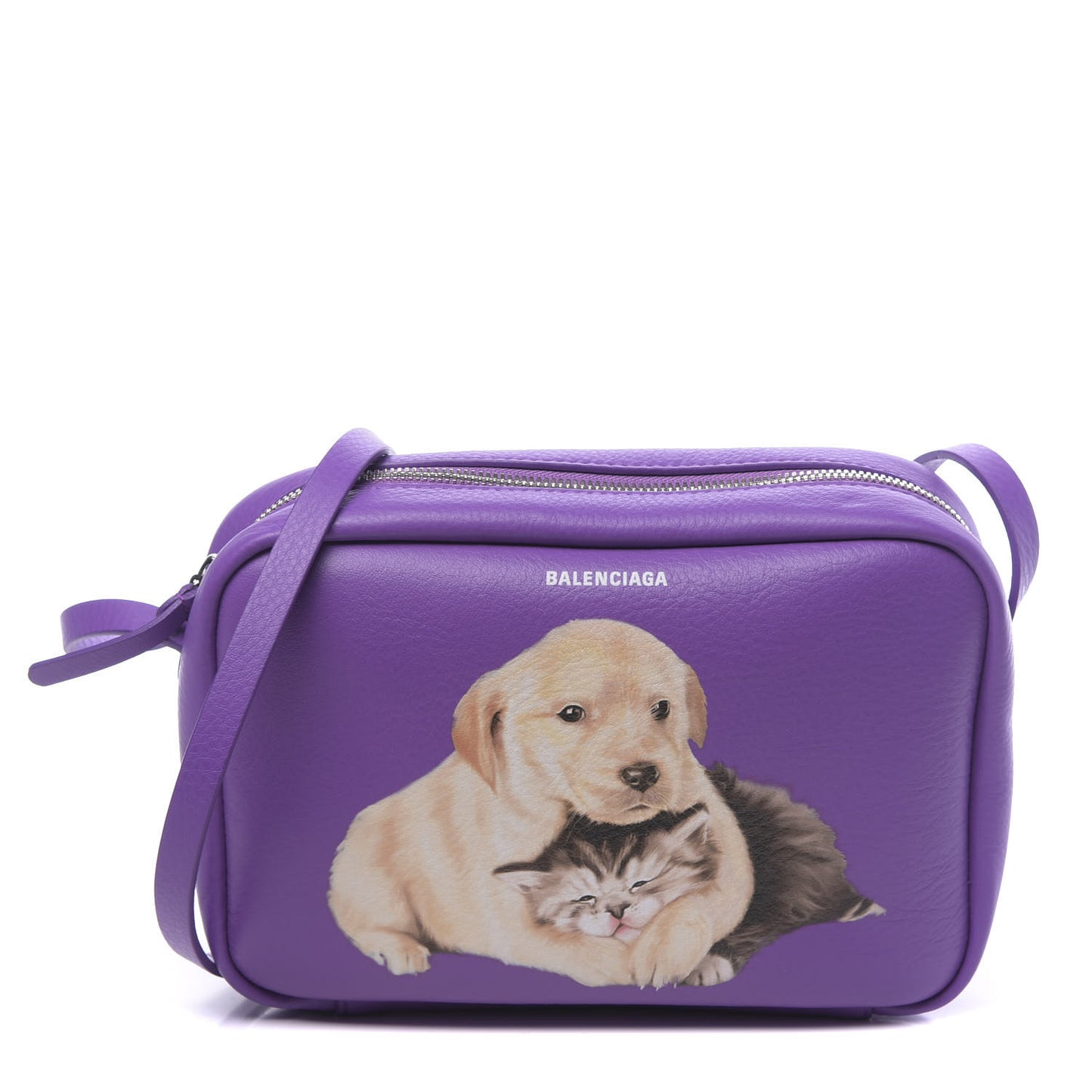 Calfskin Puppy and Kitten Everyday S Camera Bag Purple